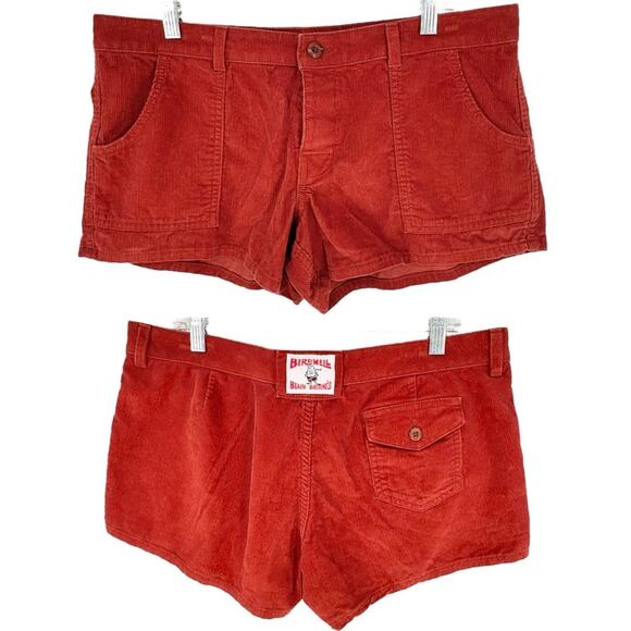 Birdwell Women's Classic Corduroy Shorts Mid Rise Red Size 12 Outdoor Gorpcore - Picture 1 of 15